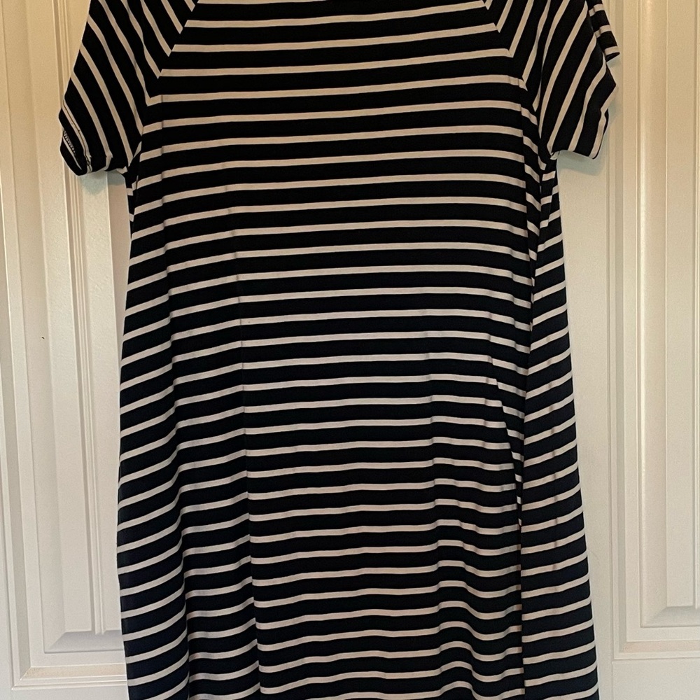 Umgee Navy and White Striped Mini Dress